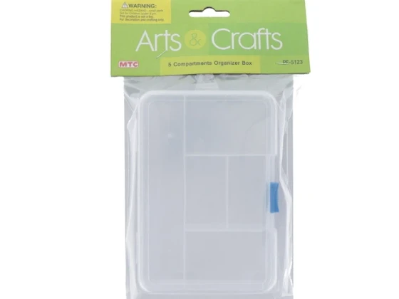 PLASTIC 5 COMPARTMENT CRAFT BOX  XXX