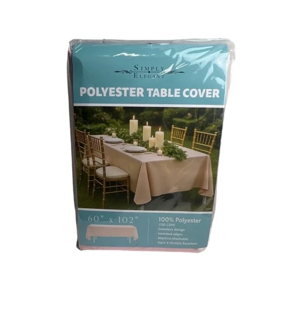PINK POLYESTER TABLE COVER 60 X 102 INCH
