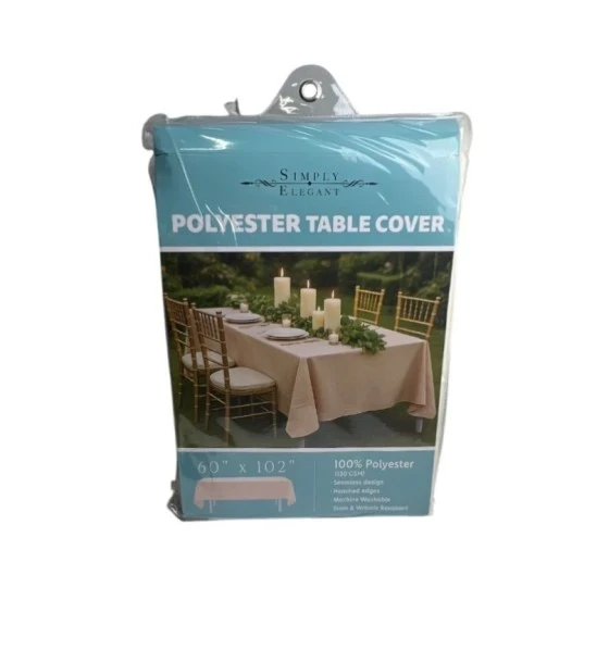 RED POLYESTER TABLE COVER 60 X 102 INCH