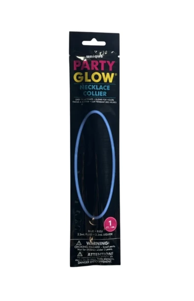 BLUE GLOW IN THE DARK NECKLACE