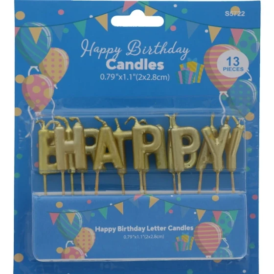 HAPPY BIRTHDAY CANDLE 0.79 X 1.1 INCH