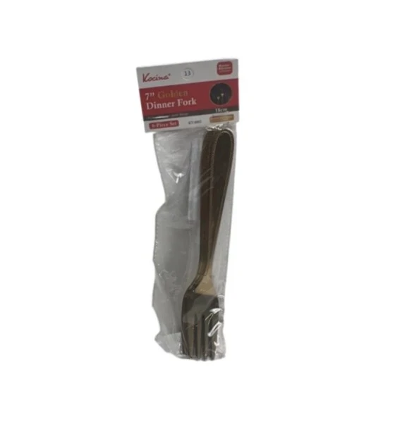 7 INCH GOLDEN DINNER FORK 6 PCS