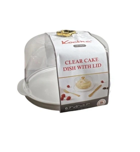 CLEAR CAKE DISH WITH LID