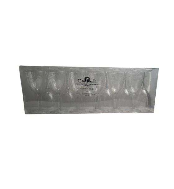 FANCY FEAST DISHWARE SILVER 12 COUNT WINE GLASS 7 OZ