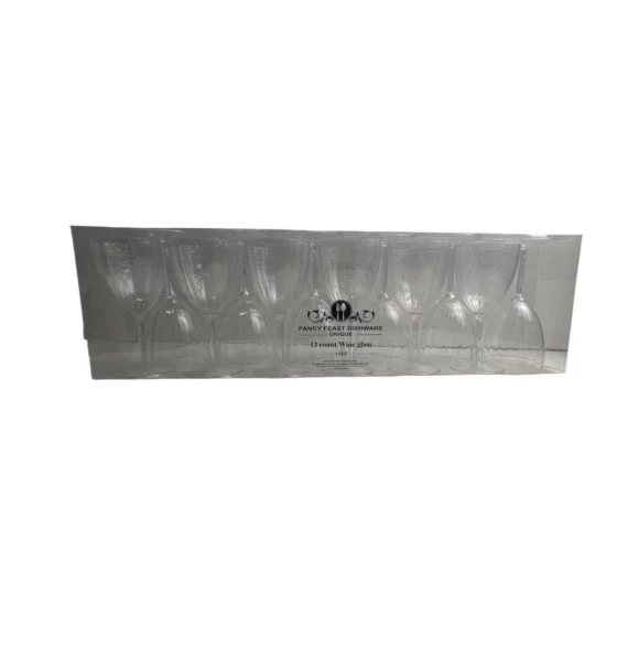 FANCY FEAST DISHWARE CLEAR 12 COUNT WINE GLASS 3.5 OZ