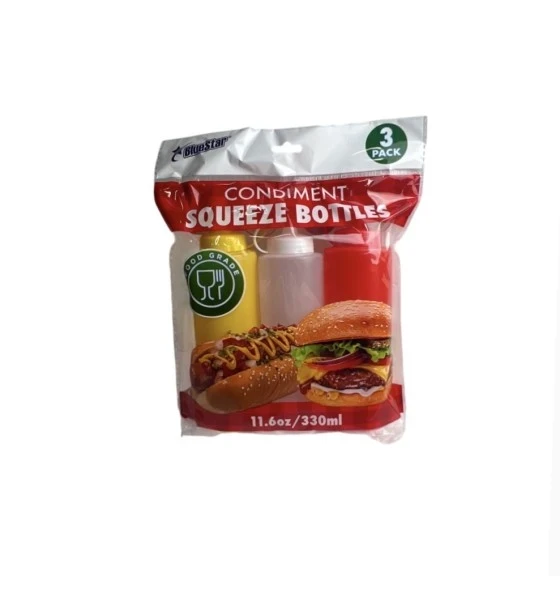 CONDIMENT SQUEEZE BOTTLES 3 PACK