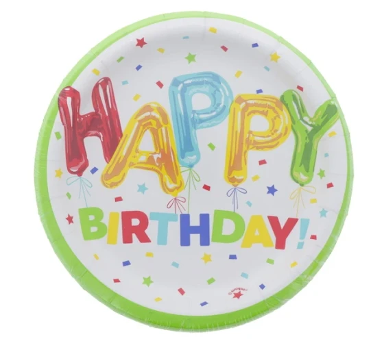 HAPPY BIRTHDAY 7 INCH PLATE 8 COUNT. XXX