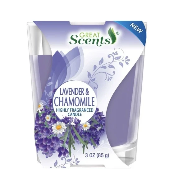 GREAT SCENTS LAVENDER AND CHAMOMILE HIGHLY FRAGRANCED CANDLE