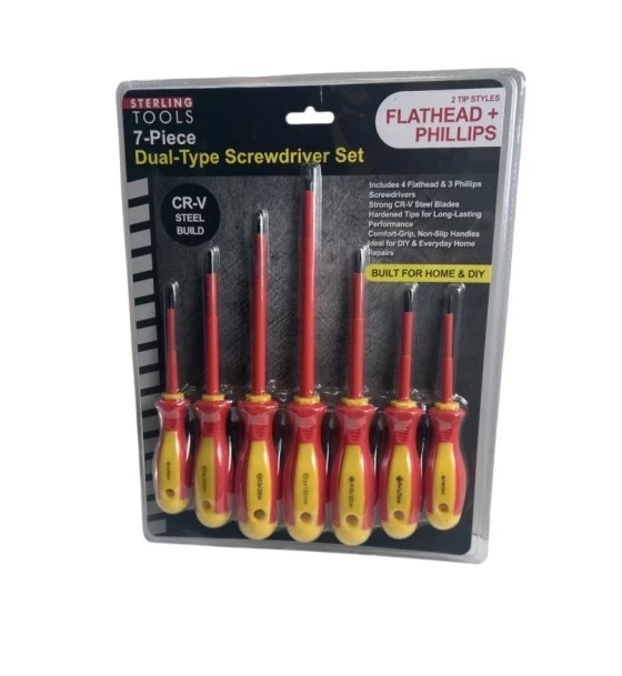 DUAL TYPE SCREWDRIVER SET 7 PCS