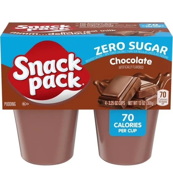 SNACK PACK CHOCOLATE ZERO SUGAR 4 PACK 3.25 OZ