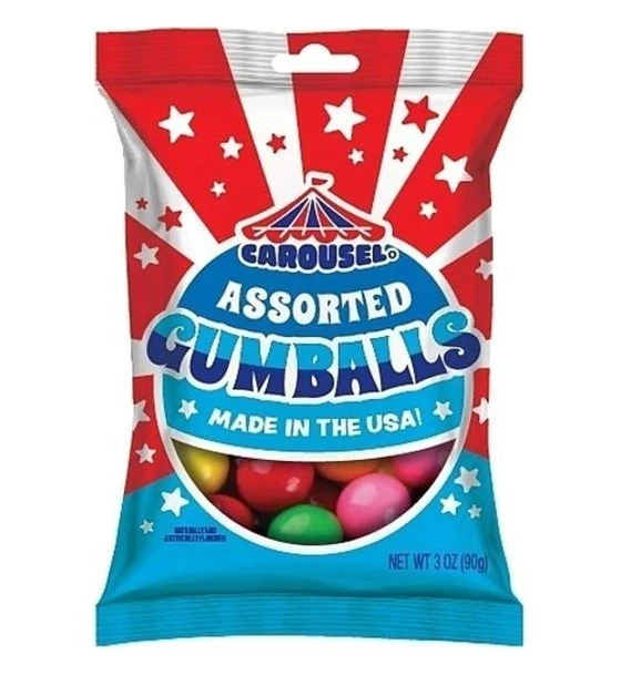 2.49 CAROUSEL ASSORTED MINI GUMBALLS 3.6 OZ