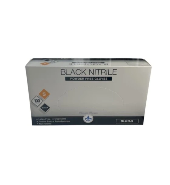 BLACK NITRILE POWDER FREE GLOVES SMALL