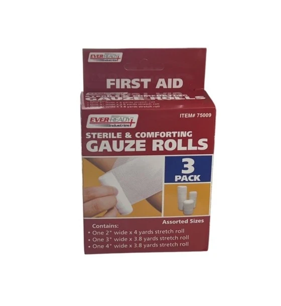 STERILE AND COMFORTING GAUZE ROLLS 3 PACK
