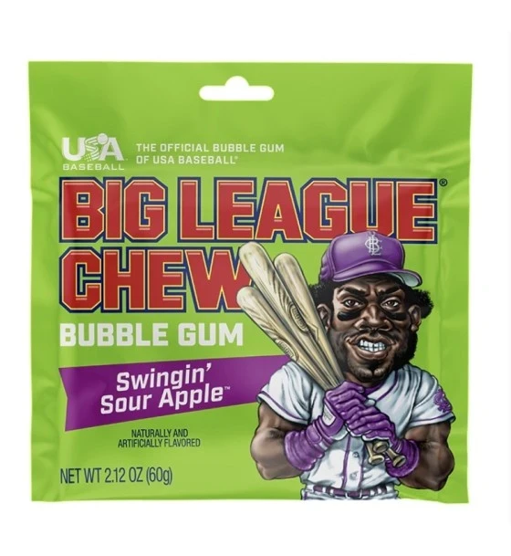 BIG LEAGUE CHEW BUBBLE GUM SWINING SOUR APPLE