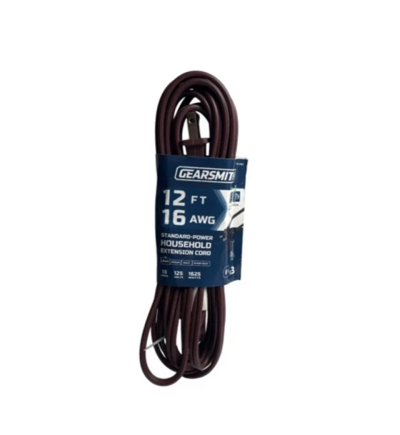 GEARSMITH 12 FT 16 AWG STANDARD POWER HOUSEHOLD EXTENSION CORD