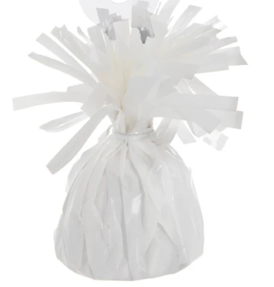 WHITE FOIL BALLOON WEIGHT 6 OZ 5 INCH