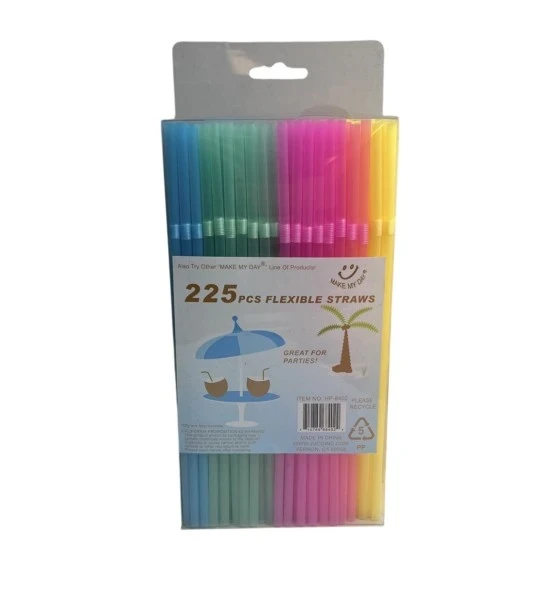 225 PCS FLEXIBLE STRAWS