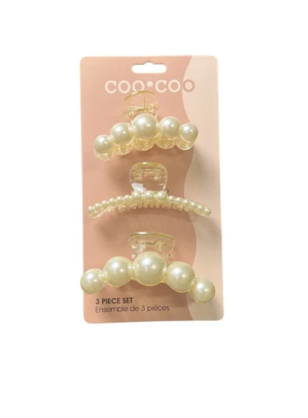PEARL HAIR CLIPS 3 PACK