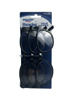 3 PACK READING GLASSES +1.25