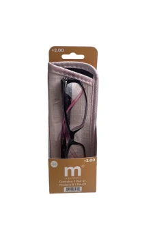 READING GLASSES AND POUCH +2.00