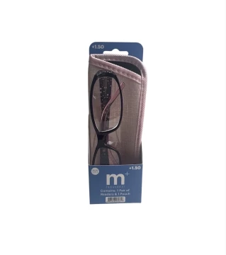 READING GLASSES AND POUCH +1.50
