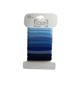 BLUE HAIR PONYHOLDERS 10 PACK