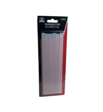 ROUND GLUE STICKS 6 PACK 11 MMDIA X 8 INCH LONG