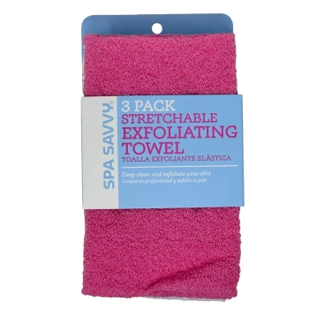 STRETCHABLE EXFOLIATING TOWEL 3 PACK