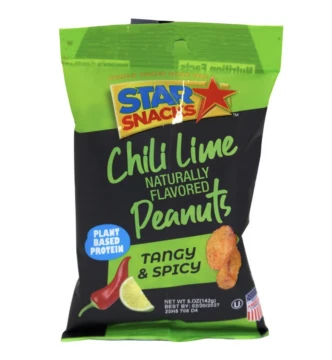 STAR SNACK CHILI LIME PEANUTS TANGY AND SPICY 5 OZ