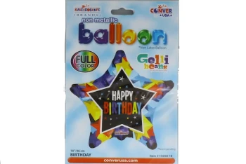 HAPPY BIRTHDAY STAR BALLOON GELLI BEAN