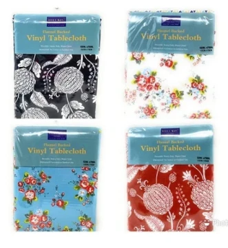 VINYL TABLECLOTH FLANNEL BACKED 52 X 70 INCH
