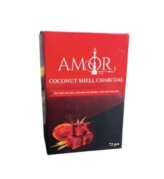 AMOR COCONUT SHELL CARCOAL 72 PCS