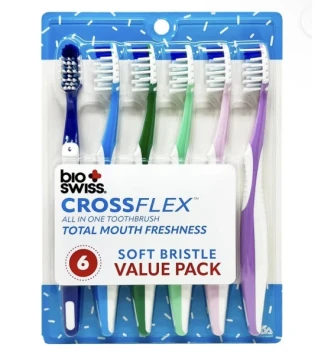 BIO SWISS CROSS FLEX TOOTHBRUSH 6 PACK