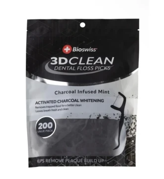 BIO SWISS 3D CLEAN DENTAL FLOSS PICK 200 VALUE PACK