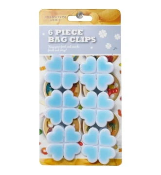 6 PIECE BAG CLIPS BLUE