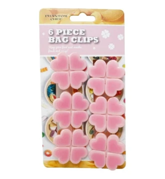 6 PIECE BAG CLIPS PINK