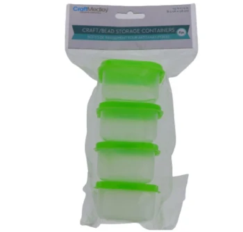 CRAFT BEAD STORAGE CONTAINER 4 PACK 2.5 X 1.5 INCH