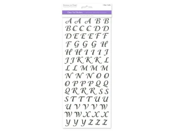 BLACK SCRIPT ALPHABET PAPER CRAFT STICKER