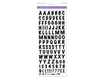 BLACK CAPS FONT PAPER CRAFT STICKER