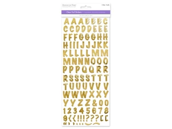 GOLD CAPS FONT PAPER CRAFT STICKER