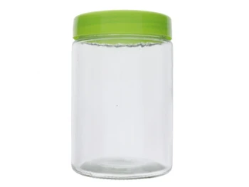 CYLINDER JAR GLASS W LID