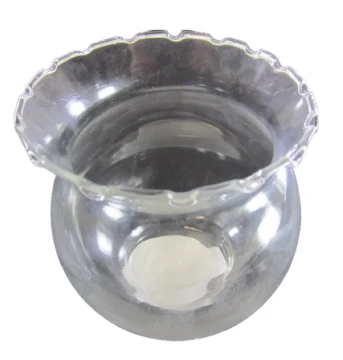 TEMP. GLASS FISH BOWL W RUFFLE 4.25 IN X 5 IN