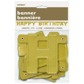 HAPPY BIRTHDAY GOLD BANNER