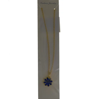 EVIL BLUE EYE GOLD FLOWER NECKLACE