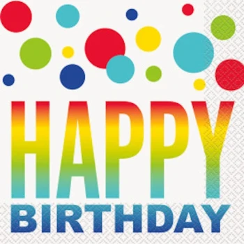 RAINBOW SPOT BIRTHDAY LUNCHEON NAPKINS 16 CT