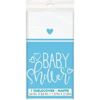 BLUE BABY SHOWER PLASTIC TABLE COVER