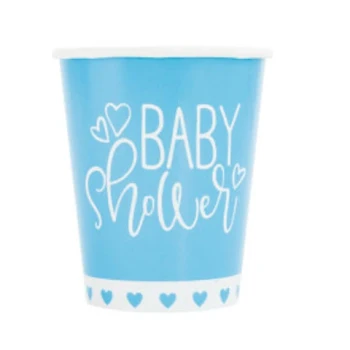 BLUE BABY SHOWER CUP 9 OZ 8 CT