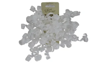 WHITE 2 PACK CURLY BOWS
