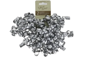 SILVER 2 PACK CURLY BOWS