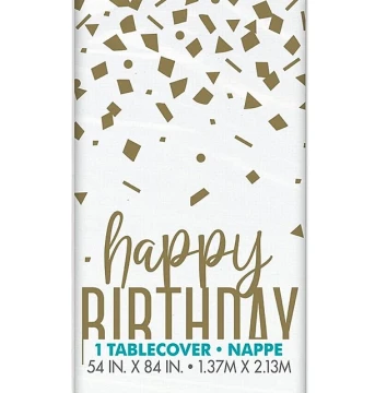 CONFETTI GOLD TABLE COVER 54 X 84